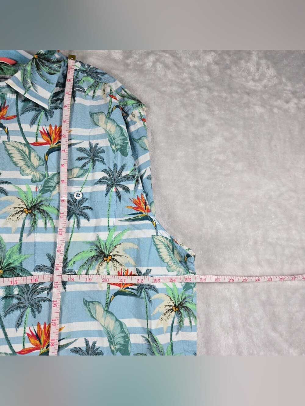 Tommy Bahama Mens XL Button Shirt Nova Wave Palmero Stripe Floral Seersucker NWT - Picture 7 of 10